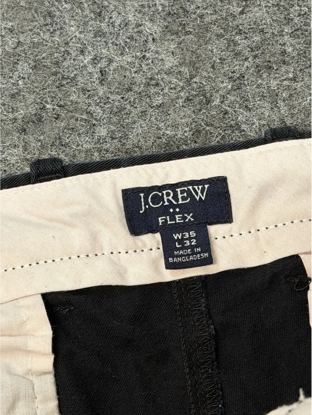 J. Crew Flex Slim Chino Pants Men’s W36 X L32 Black Stretch Flat Front